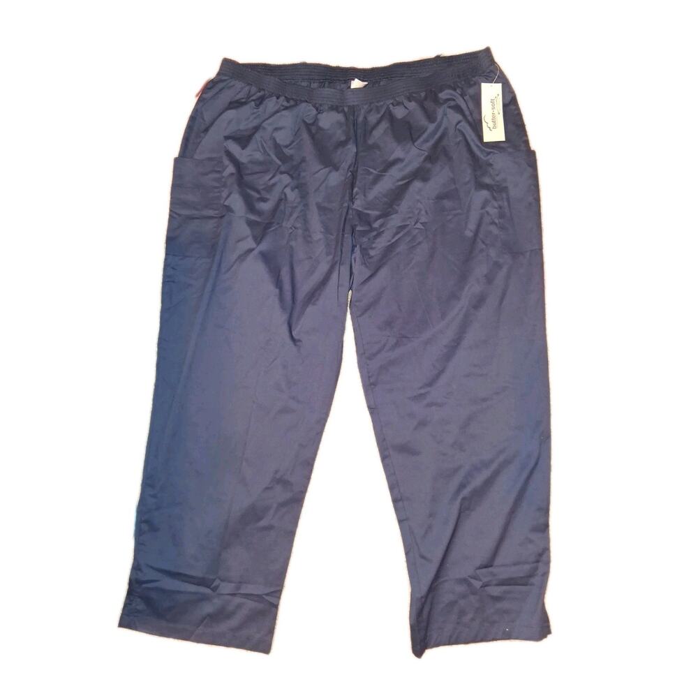 Butter-Soft Stretch scrub pants Blue Womens 5x Peite NWT